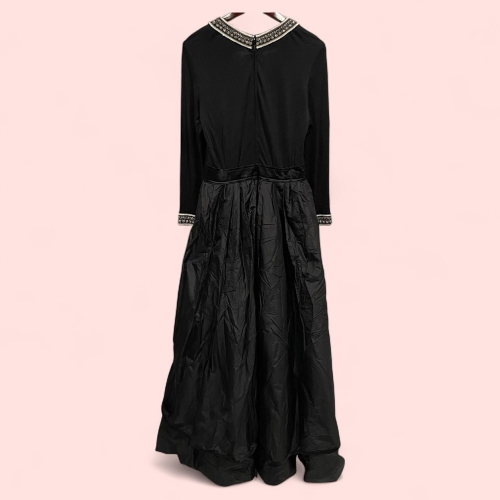 Vintage 70’s-80’s NWT black silk boho jeweled princess gown Averardo Bessi Italy - Picture 3 of 14